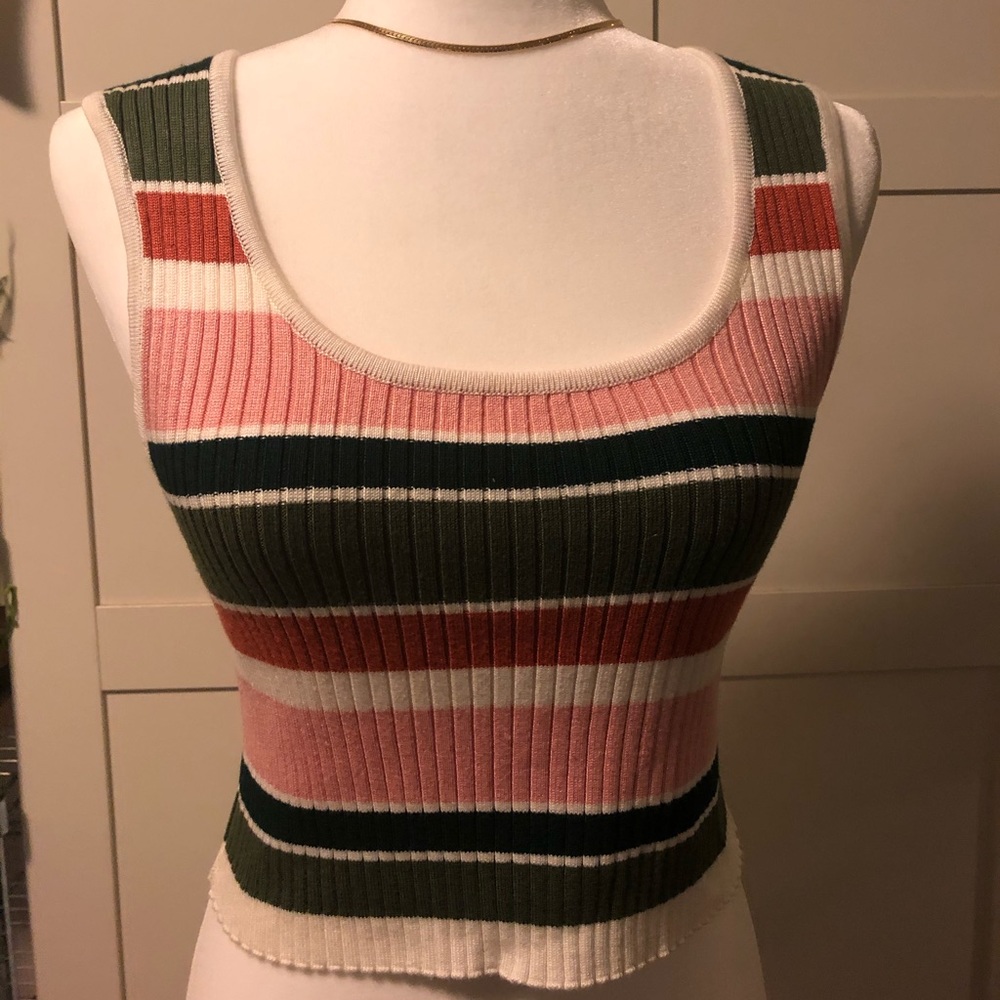 Mink Pink ribbed crop tank top